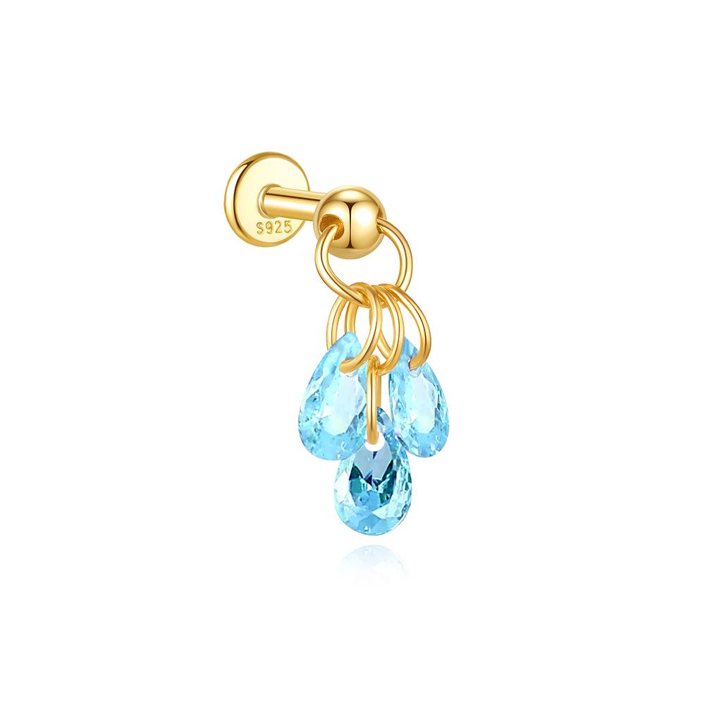 925 Silver Full Ear Dainty Piercing Ear Lobe Stud Earring for Women Helix Flat Earring Ear Bone Studs Fine Jewelry