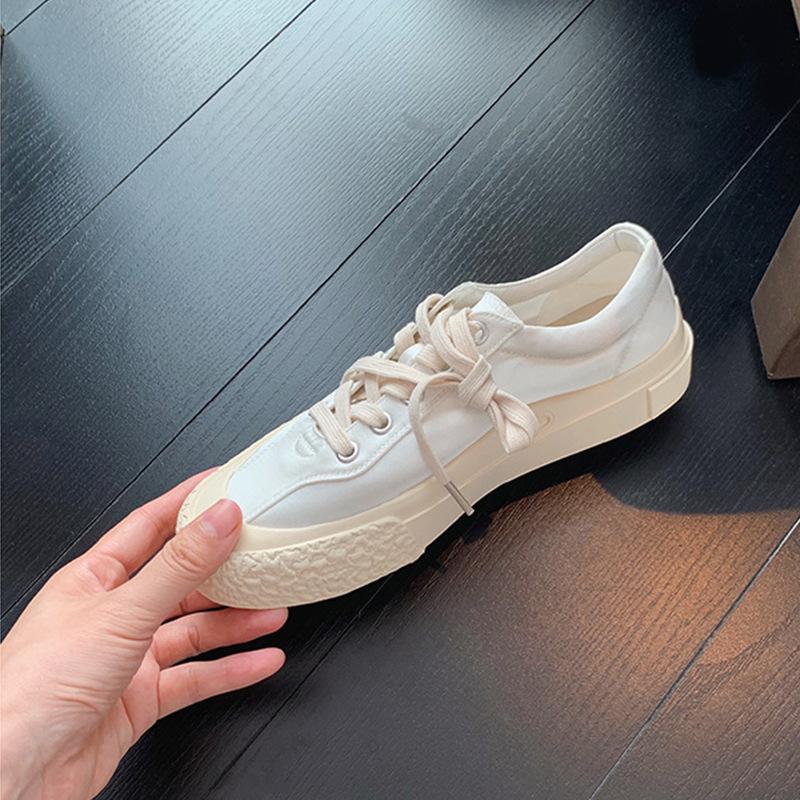 Grape Mother Studiolee Girl Style Silk Lace-up Fashion Round Head Small Thick Flat Bottom Versatile Casual Board Shoes Women