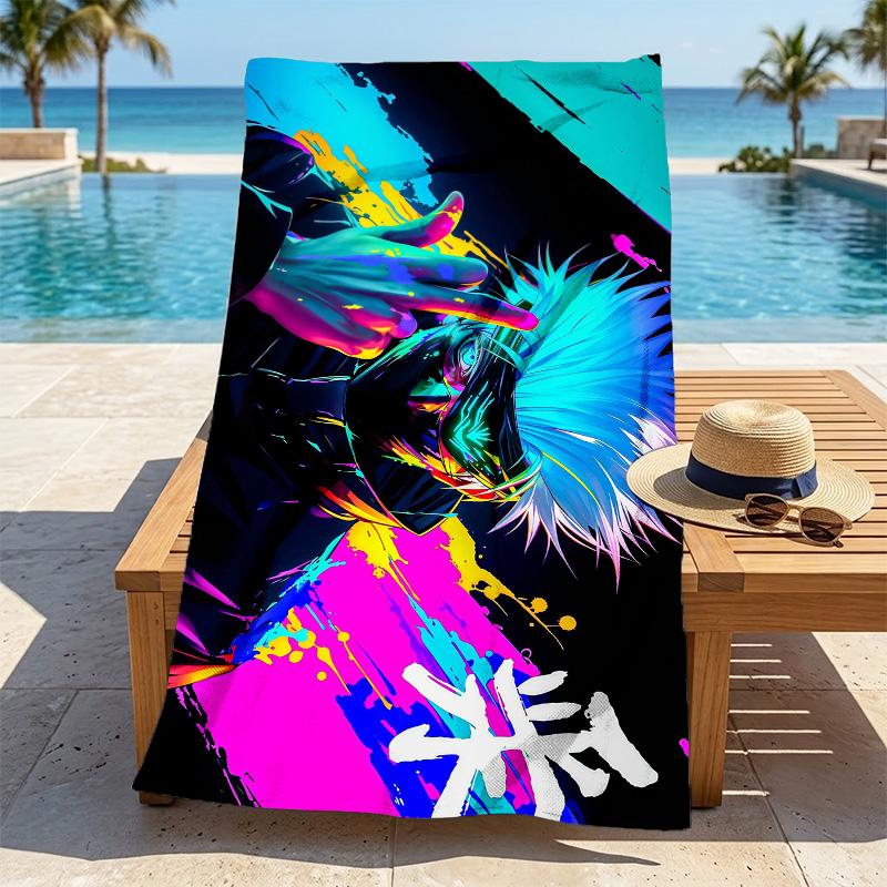 Colorful Energy Stylish Digital Printing Beach Towel Quick‑Drying Absorbent Blanket for Beach Pool Gym Travel