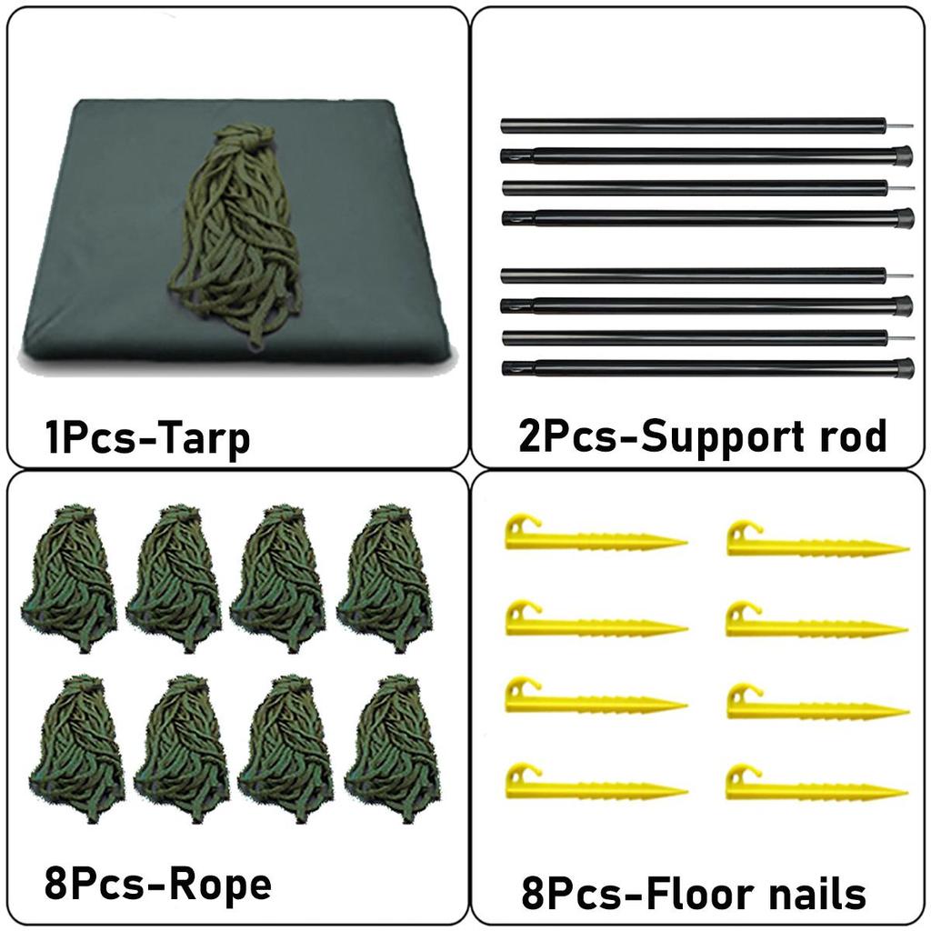 Outdoor Camping Tarp, Camping Tarpaulin Awning, Lightweight UV Resistant and PU 3000mm Waterproof Rainproof Tarpaulin Shelter