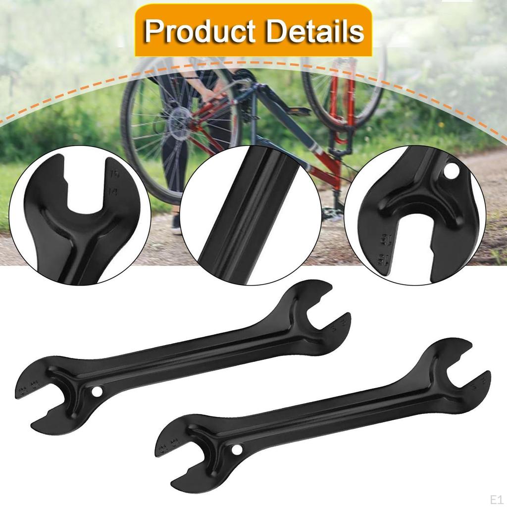 2Pcs Cone Wrench,Repair Removal Tool,Axle Nut Install Remover,Carbon Steel Double Sided Maintenance