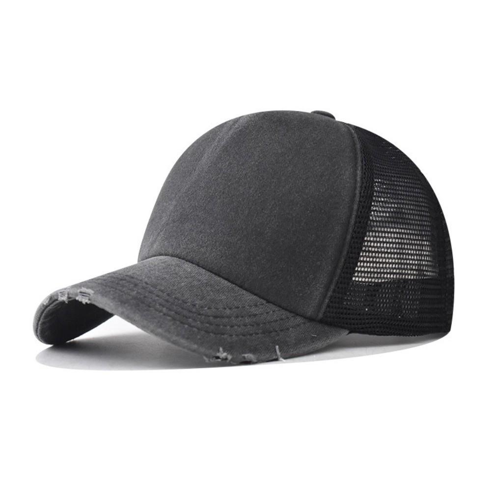 Breathable Mesh Sun Hat Color-blocked Snapback Hat Summer Baseball Cap