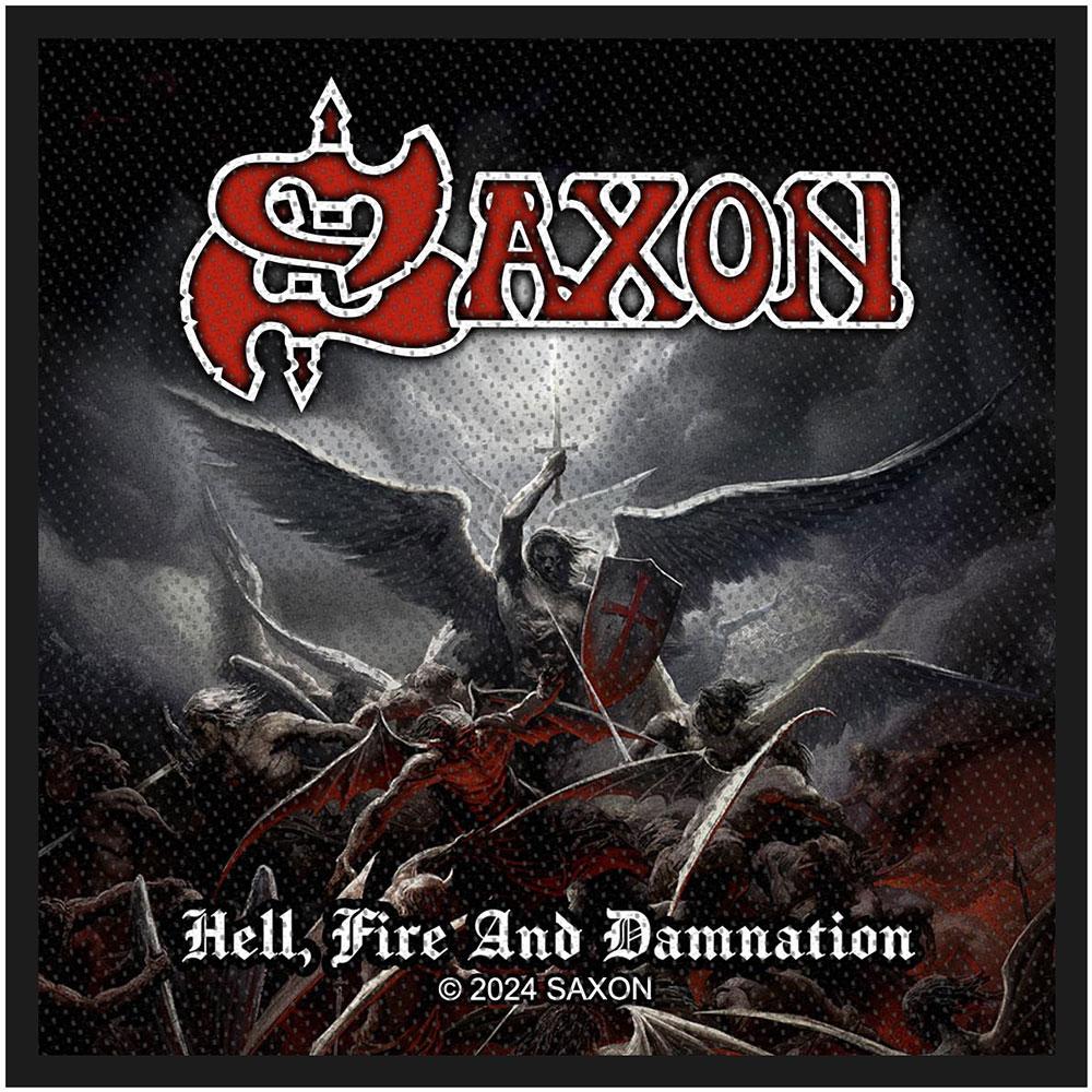 Saxon Hell Fire And Damnation Woven Patch