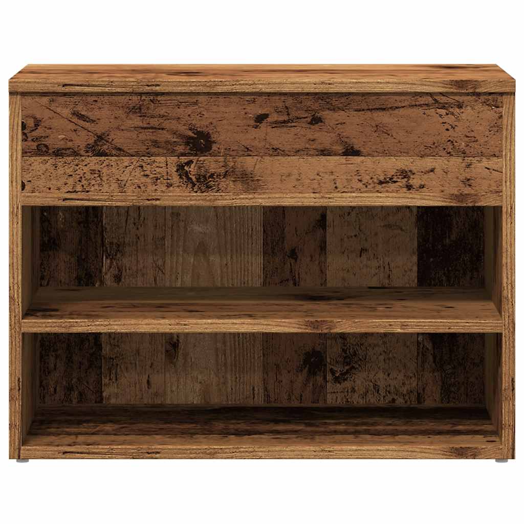 Shoe Bench with Rustic Wood Look 60 x 30 x 45 cm Engineered Wood