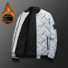 «Мужская куртка с воротником-стойкой из жаккарда 2024 года — повседневная одежда на весну, осень и зиму, плюс бархатный стиль для людей среднего возраста»
