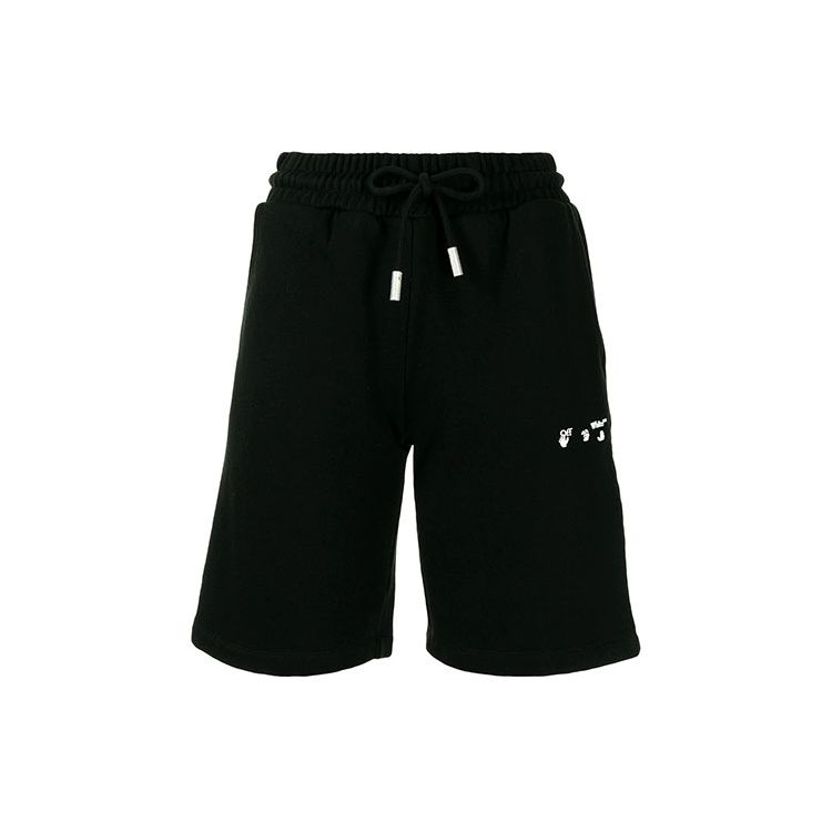 Off-White Спортивные шорты с принтом логотипа, свободный крой, женские шорты, черные, OWCI001F21JER00110011001