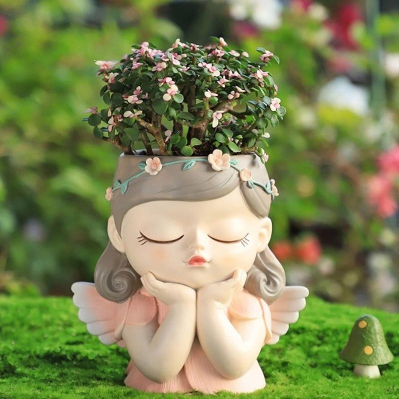 Милый держатель для ручек для девочек, силиконовая форма, украшение для стола, сочные кашпо, формы для цветочных горшков, формы для эпоксидной смолы, изготовление штукатурки