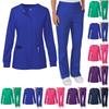 Ladies' Loose And Comfortable V-neck Long Sleeved Workwear With Multiple Pockets Suit Set