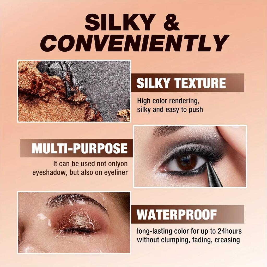 2 в 1 Пуля Перламутровые Тени для век Карандаш-заостренная подводка для глаз Карамельно-коричневый Черный Тени для век Макияж Шелковистые Гладкие Водостойкие Стойкие Тени для век