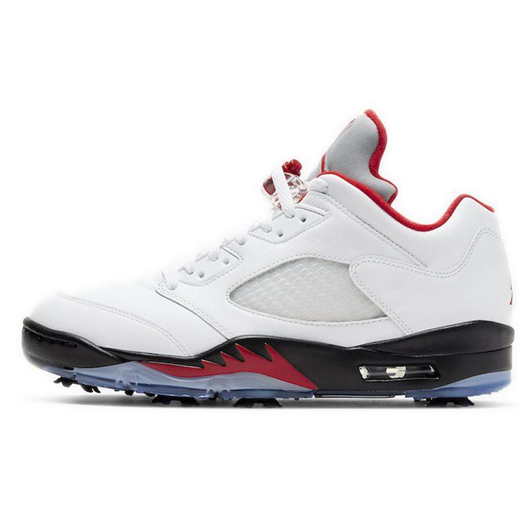 Jordan 5 Ретро Низкие Гольф Огненно-Красный Серебряный Язык CU4523-100