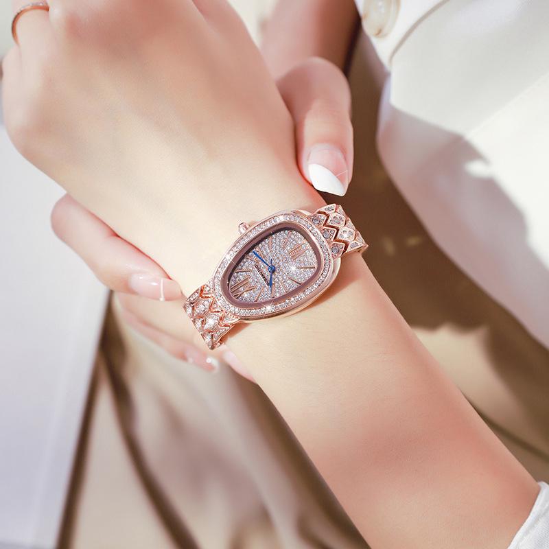 Элегантные женские кварцевые часы в форме змеи со звездным циферблатом - Роскошный водонепроницаемый браслет с бриллиантами от нишевого бренда Light Fashion.