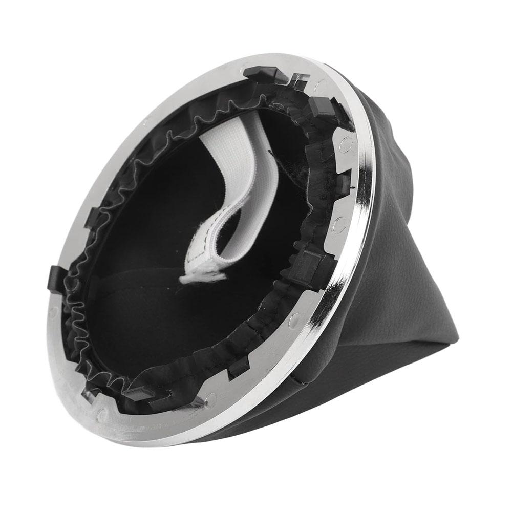 Car Leather Gear Stick Cover Gaiter With Chrome Ring For FIAT 500/500C 2007-2015