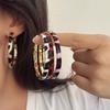 Y2k Resin Hoop Earrings Round Women's Jewelry Trendy Leopard Hoop Earrings  Party