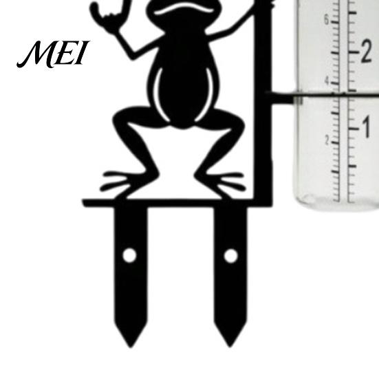 Outdoor Rain Measurement Garden Frog Gauge, Metal Holding Umbrella Stake, Yard Art Decor Decorative Gauge for Lawn