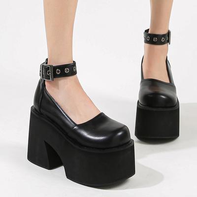 Модная обувь нового стиля, долговечная женская обувь на высоком каблуке с платформой 10 см и водонепроницаемой основой, для ношения на улице, размеры 34-43