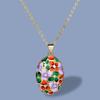 Fashion and Colorful Small Flowers Ladies Necklace Colorful Epoxy Handmade Enamel Lady Jewelry Pendant Sweater Chain