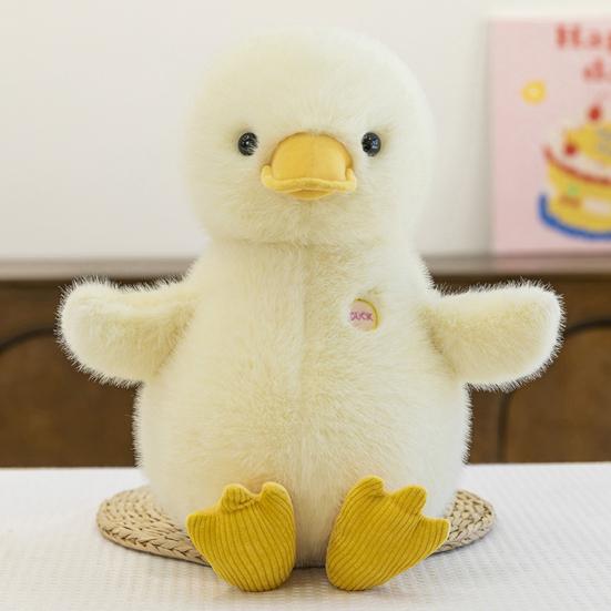 Duck Doll Yellow Round Body Soft Plush Toy with Duck Paws Bill Multiple Sizes Fluffy Healing Cushion Home Decor