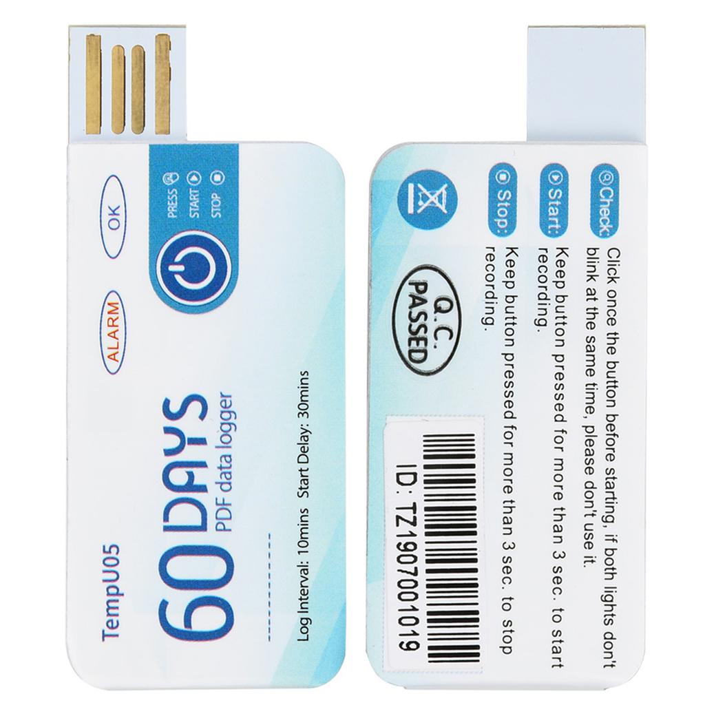 Temperature Data Logger USB PDF Report TempU05 Single Use Temperature Data Logger Disposable USB Temperature Recorder PDF Report