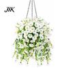 Petunia Flower Arrangements 2 Pcs Artificial Hanging Flowers UV Resistant Faux Decorative Reusable Simulated Petunias for Outdoors Festive Wedding