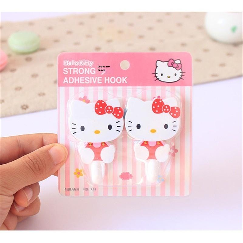 2 шт./комплект Крючки настенные самоклеящиеся Hello Kitty Милый котик Kt Вешалка для ключей сумки Для кухни ванной двери стены Аксессуары для хранения