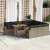 VidaXL Garden Lounge Set 11 Pcs with Grey Cushions Wicker 3327203