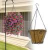 Metal Hanging Planter Basket Hanging Basket with Coconut Fiber Liner Wire Frame Flower Pot for Indoor Outdoor Plants Flowers