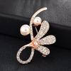 Brooch High-End Niche Silk Scarf Buckle Alloy Diamond Coat Pearl Corsage Pin Accessories
