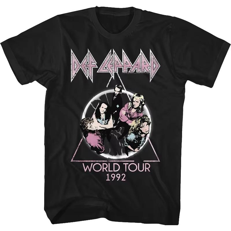 2026 Def Leppard Хлопковая Футболка с Логотипом Группы Унисекс Летняя С Коротким Рукавом Модный Бренд Футболка Роскошная Повседневная Винтажная Футболка