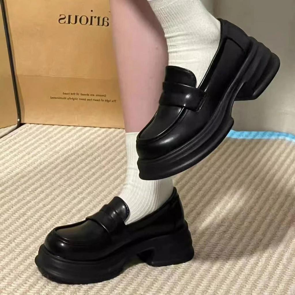 French Platform Small Leather Shoes Women's 2025 New Spring and Autumn Versatile British Style Single Shoes Retro Jk Uniform Mary Jane Shoes