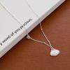 S925 Sterling Silver Christmas Scallop Necklace - Striped Shell & Bead Clavicle Chain, Korean Blogger Style