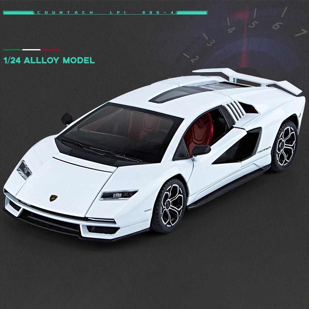 1/24 Lambos Countach LPI800-4 Суперкар Сплав Модель Литая Звук Супер Гоночный Поднимающийся Хвост Горячая Машина Колеса Подарки