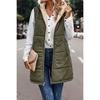 Solid Color Hooded Cotton Vest Jacket, Double-sided Wear Slimming Open Front Plus Size Outerwear for Europe America