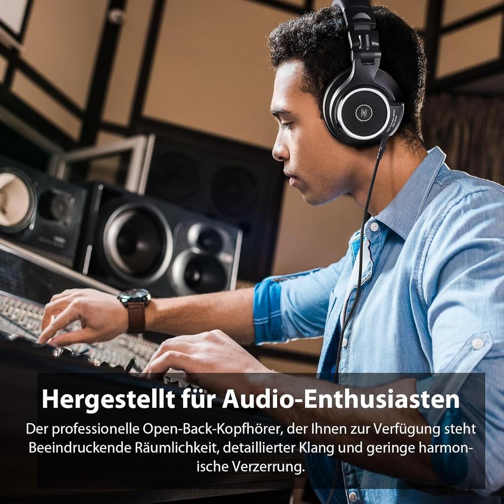 M80 Открытые студийные наушники с кабелем, накладные наушники с сопротивлением 250 Ом, мониторные наушники 80 для микширования, мастеринга, редактирования, бархатные амбушюры, съемный кабель