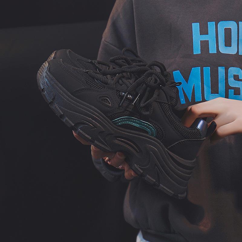 New Dad Shoes Women's Spring Student Sports Running Shoes Casual Thick Soles Increase Height Street Shot