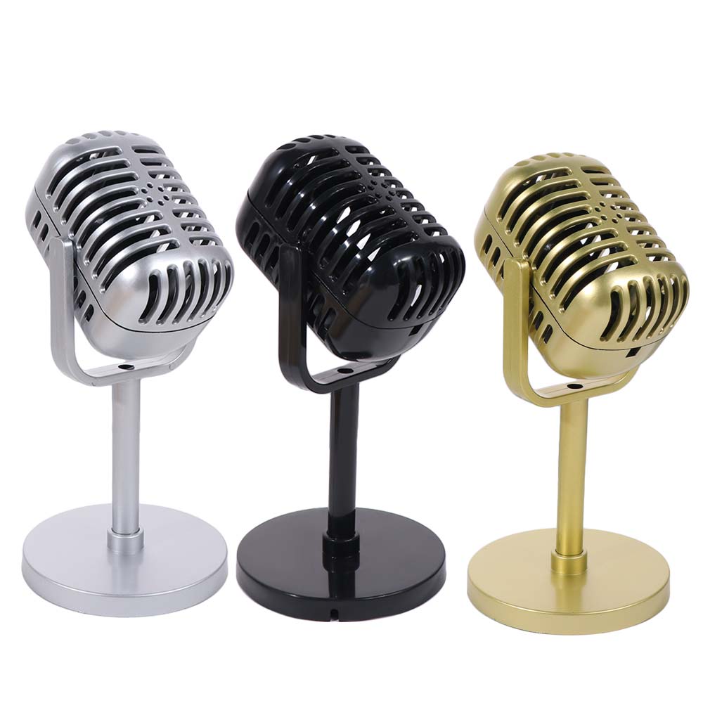 Plastic Retro Microphone Props Miniature Fake Microphone Model Home Decoration