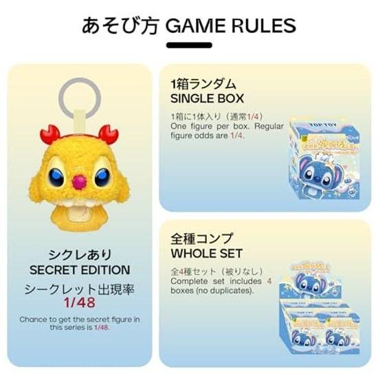 TOP TOY Дисней Стич Мотимоти Прыгучая Меховая Серия Плюшевый Подвеска 1 Штука Гачапон Сюрприз Фигурка Пластиковая Модель Премиум Подарок на День Рождения Персонаж