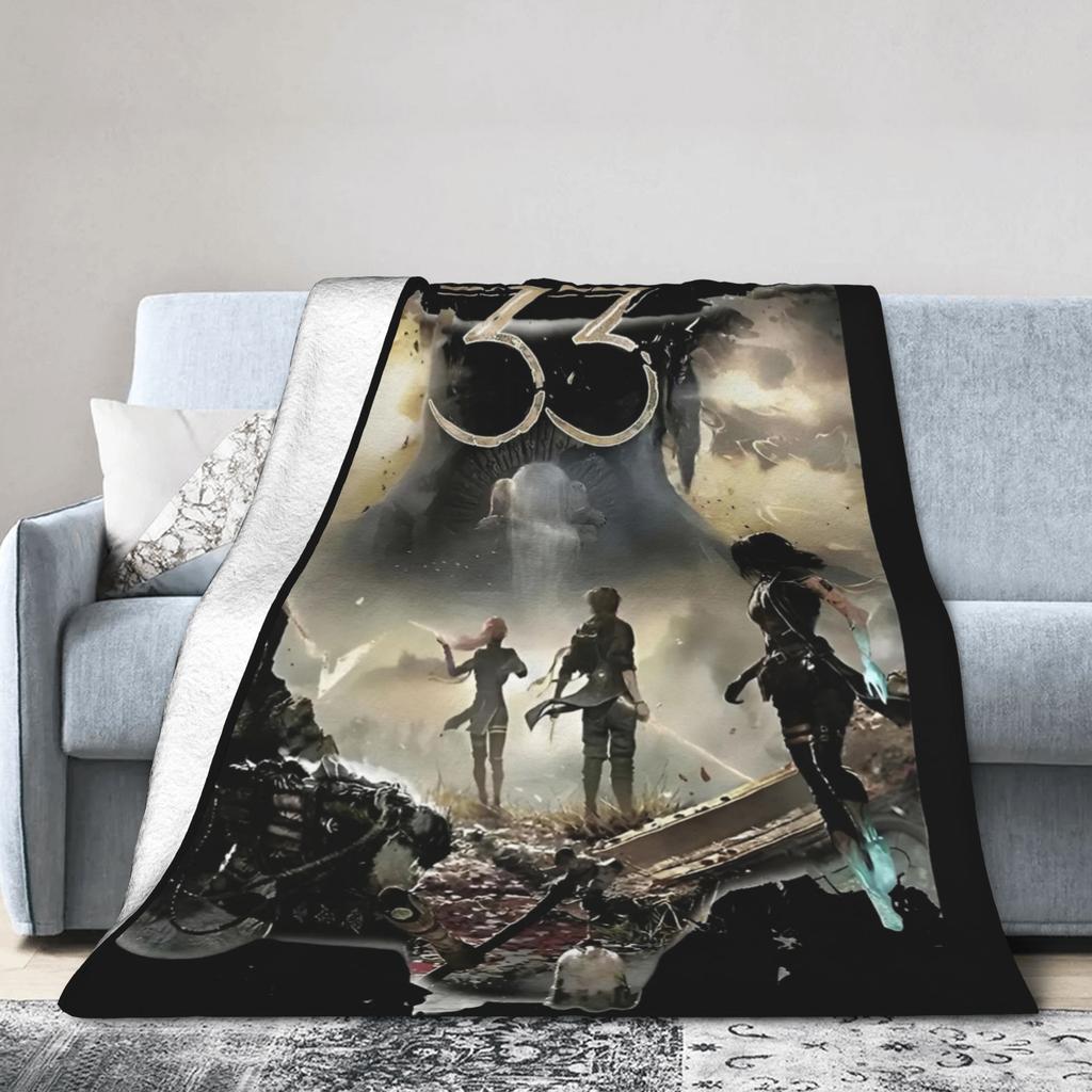 Clair Obscur Expedition 33 Геймер Винтаж 90-е Вещи Пледы Супер Мягкий Бархат Плед Уютный Коврик Кусок