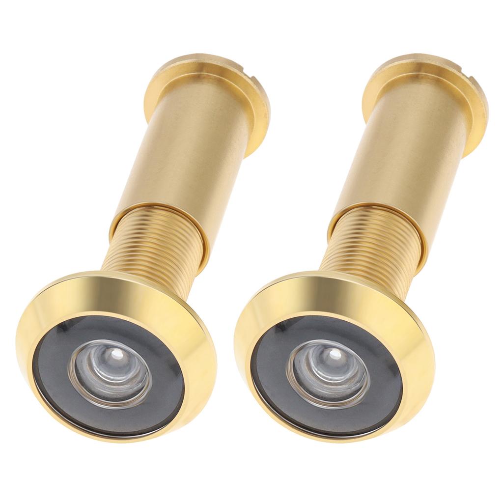 Цельная латунь 2 шт. 14 мм Дверной глазок 180 градусов Широкоугольный HD Оптическое стекло Объектив Сверхпрочный Конфиденциальность Безопасность Универсальный