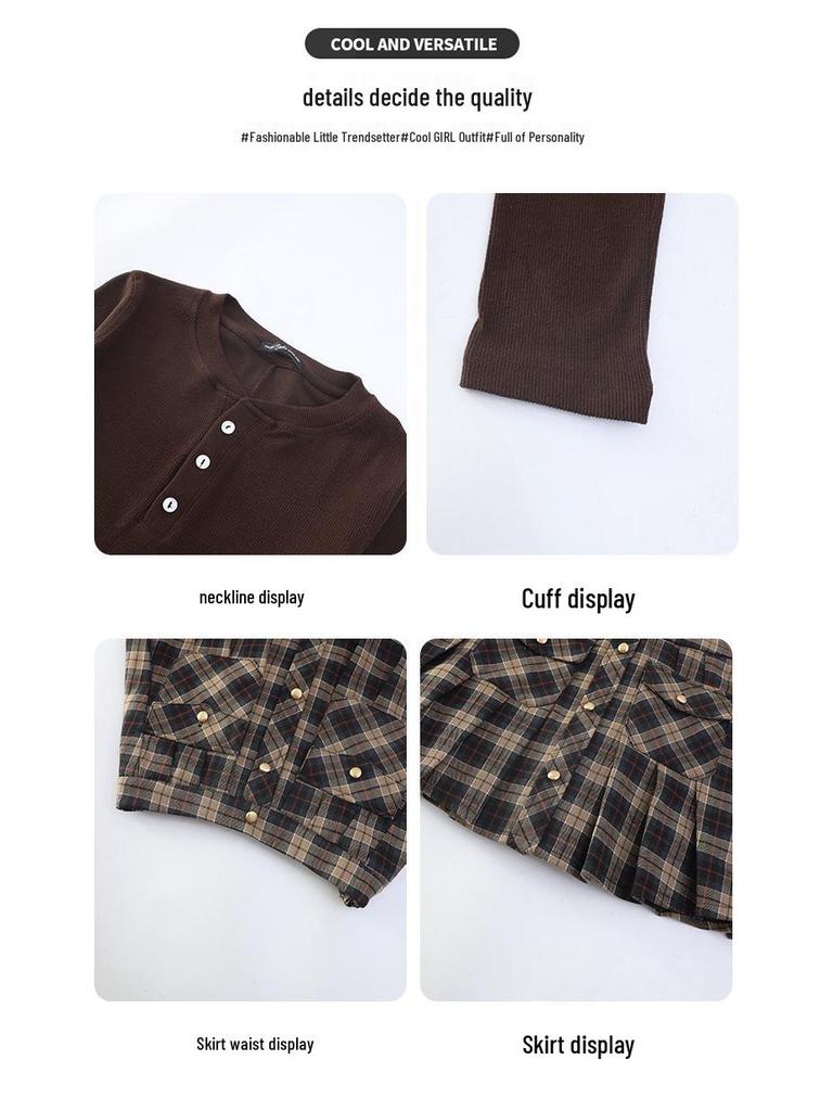 Модный женский облегающий комплект-двойка на весну и осень с короткой юбкой