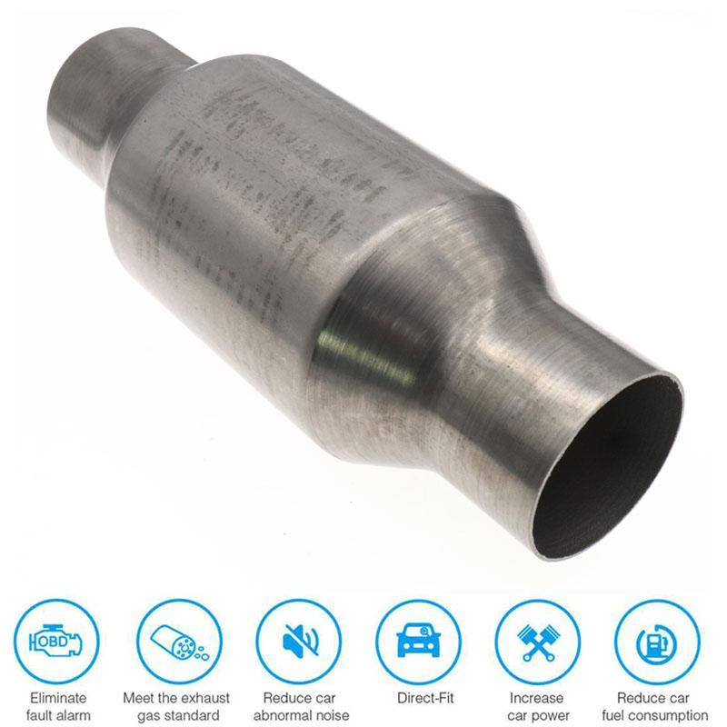 Universal 2.5" 6.3cm Car Catalytic Converter High Flow Stainless Steel Exhaust Catalytic Converter Engine Accessorie