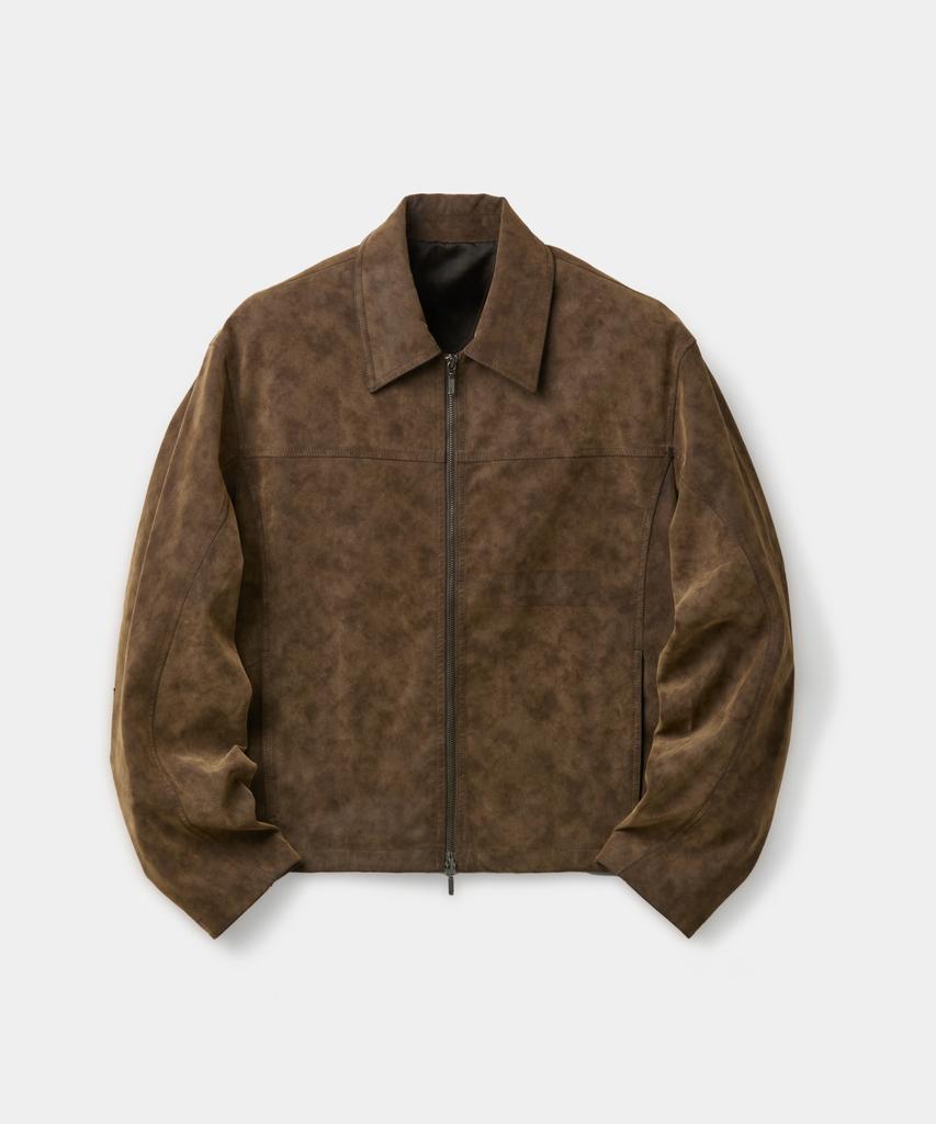 Coor Faux Suede Curve Line Jumper (Dark Brown)