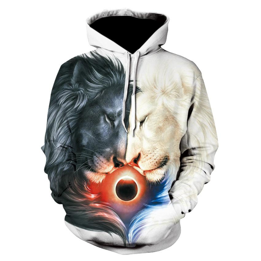 Толстовка с принтом льва для мужчин и женщин, пуловер с 3D принтом, топы, мужская толстовка, осенняя куртка, пальто, уличная одежда больших размеров, спортивный костюм