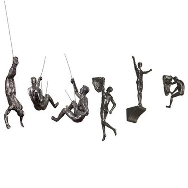 Athlete 6PCS Abstract Statue Resin Hanging Pendant Sports Man Sculpture Modern Rock Climbing Figures Ornament Wall Decoration