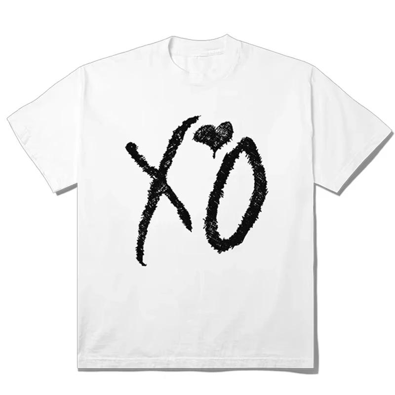 Повседневная Летняя Певец The Weeknd Модный Ретро Поддержка Короткие Рукава Высокое Качество Форма Сердца Футболка