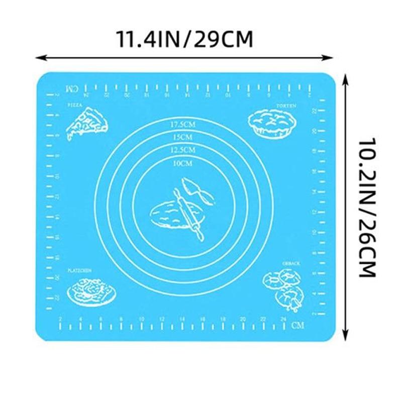 1pc Blue Silicone Mat Kitchen Kneading Dough Baking Mat Dough Pads Slip Baking Roller Surface and Surface Mat Kitchen Tools
