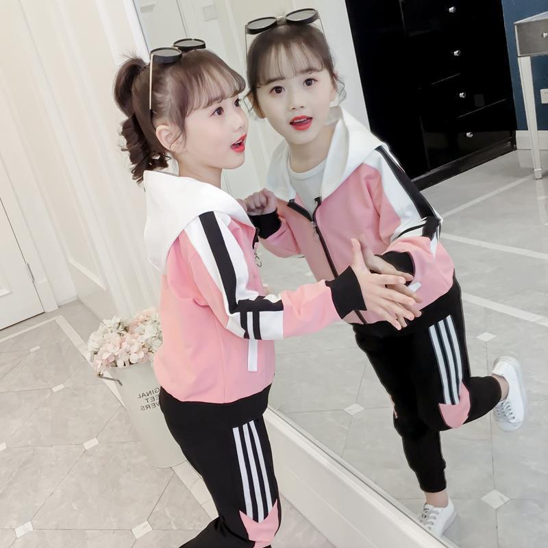 Спортивный костюм для девочек, детский спортивный костюм, модная одежда, детская спортивная одежда для девочек, повседневный корейский стиль