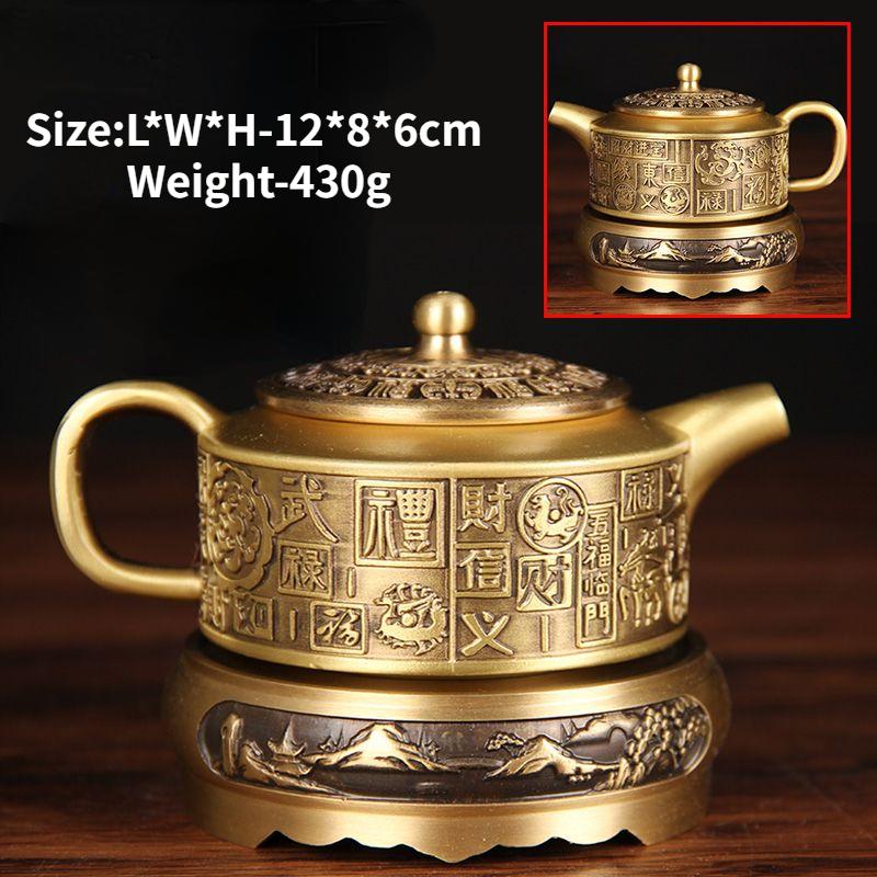 Чайник из матовой латуни, чайник для воды, домашний чайный сервиз, медная посуда, креативные украшения для чайника, изделия ручной работы
