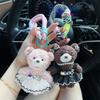 Cute Cartoon Puffy Skirt Little Bear Keychain Soft Bag Charm Trend Plush Doll  Pendant  Bag Pendant