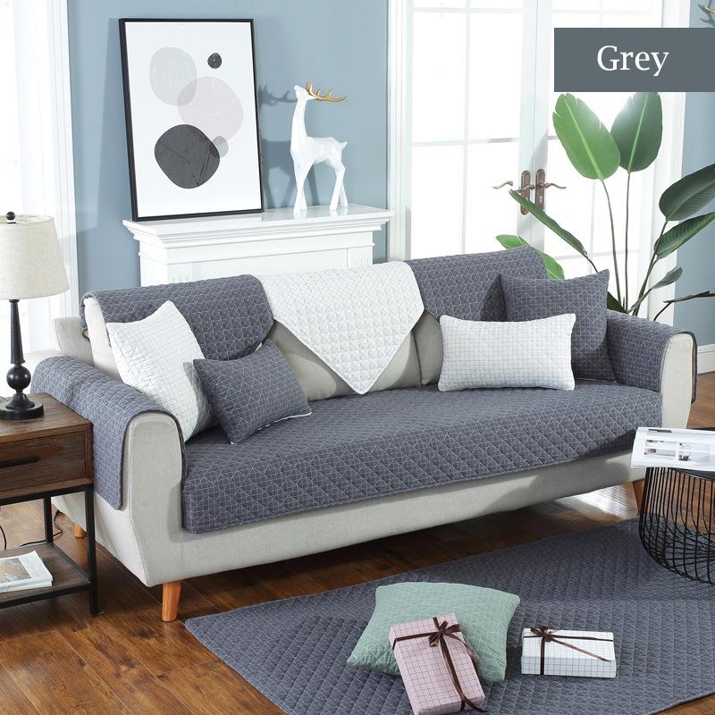 Modern Simple Sofa Cover Cotton Non-Slip Living Room Sofa Cushion Fabric Dust-Proof Furniture Protection Cushion Universal