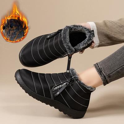 Женские теплые зимние ботинки, зимняя обувь, короткие ботинки по щиколотку, нескользящие, водонепроницаемые, с меховой подкладкой, кроссовки для активного отдыха, удобные походные туфли для женщин